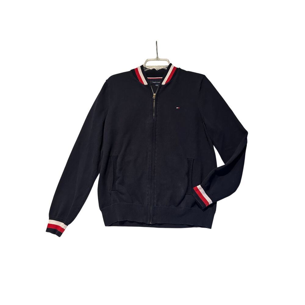Tommy Hilfiger Cardigan Full Zip Striped Red/White/Blue Men's Medium Preppy